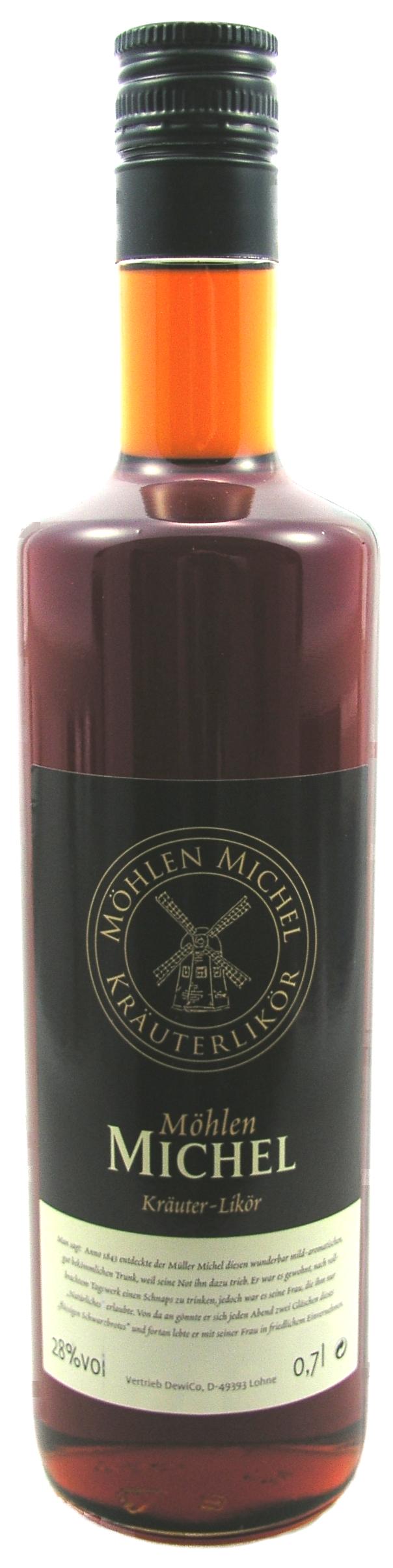 Möhlen-Michel Kräuter (exclusiver Kräuterlikör) 28% vol Magenbitter Heiße Getränke Tasse Kaffee 9 Kännchen Kaffee 9 Espresso 9 Cappuccino 9 Latte Macchiato 9 Grog (Rum) Glühwein enthält Sulfite Glas