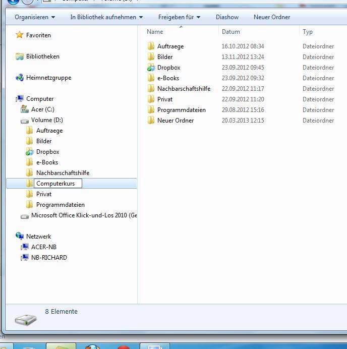 Dateiverwaltung mit dem Windows-Explorer