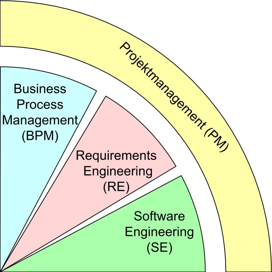 Die behandelten Themenbereiche Die Schwerpunkte meiner Ausarbeitungen liegen in den vier Themenbereichen Projektmanagement (PM), dem Business Process Management (BPM), dem Requirements Engineering