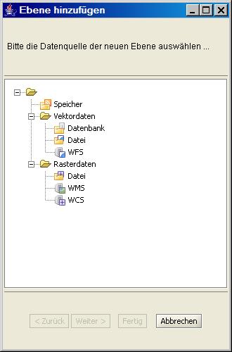 igeodesktop - Datenzugriffe Die von igeodesktop unterstützten Datenanbindungen lassen sich in drei Kategorien unterteilen: Daten, die über ein Dateisystem geladen werden