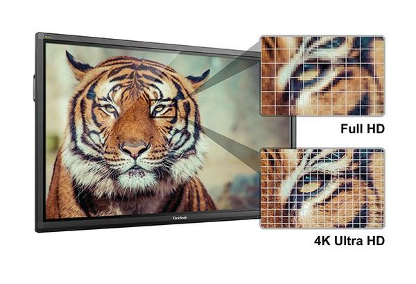 4K-Ultra-HD für ultimative Bildqualität Die Ultra-HD-Auflösung von 3840 x 2160 liefert viermal die Pixelanzahl gewöhnlicher HD-Displays.