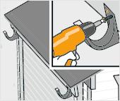 Seite 1 von 8 Anleitung: Dachrinne montieren HORNBACH Das brauchen Sie für Ihr Projekt Material Werkzeug Dachrinnen aus Kunststoff Ablaufstutzen aus Kunststoff Endstücke aus Kunststoff Fallrohr aus