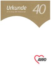 Einlegeblatt Farbe: platingraumetallic 3,90 4,64 2012 71133 Urkunden für 60 Jahre ohne Eindruck Klarsichtmappe im Metallic-Look mit "graviertem" AWO-Logo.