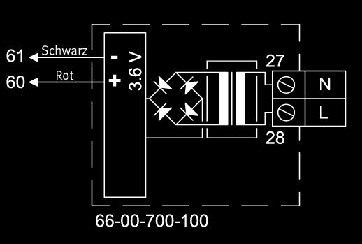 Beachten Sie die korrekte Polarität: Rot an Klemme 60 (+) und schwarz an Klemme 61 (-). 7.1 Batterieversorgung MULTICAL 602 wird durch eine Lithiumbatterie, D-Zelle, versorgt.