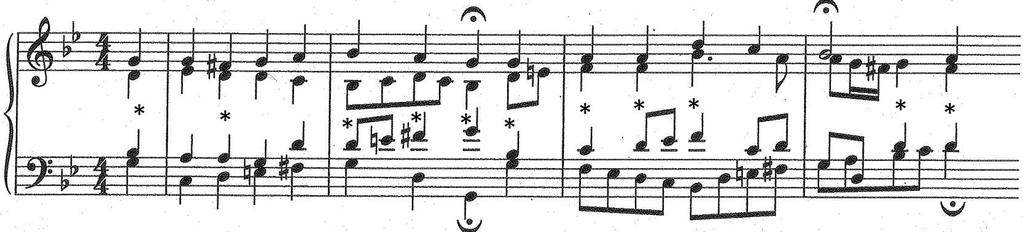 markierten Akkorde in den Chorälen von J. S. Bach.