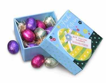 Oster-Schokolade 100g Schweizer Qualität Geschenkverpackung mit Applikation Display mit 3 Motiven