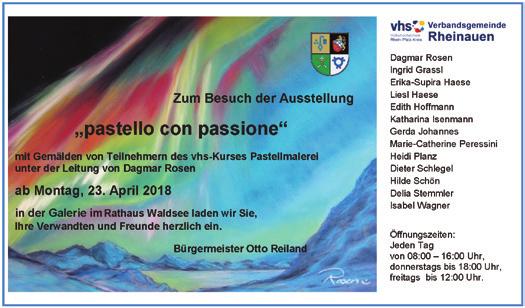 AMTSBLATT Verbandsgemeinde Rheinauen Seite 3 Ausgabe 16/20. April 2018 Möglichkeiten der Gestaltung in einer zurzeit dreigruppigen Einrichtung.