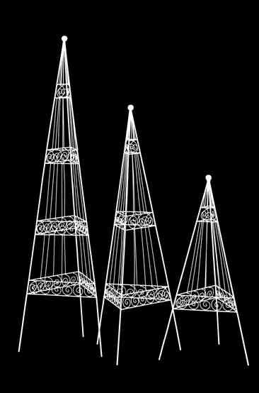 Rankgerüst, Schnecke Pyramide, Dreieck, eisen-natur 64 708 b/t/h 40 x 40 x