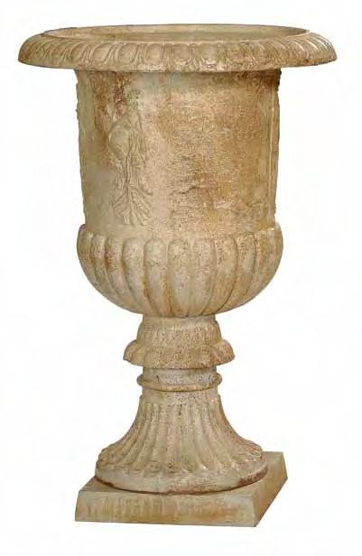 Gusseisen. weiß-antik. Vasen.