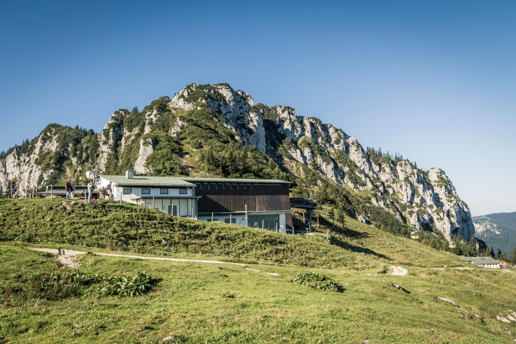 von hier hinauf zum Weitlahnerkopf (1615 m, 1,5 km steiler Anstieg - nur für Geübte!).