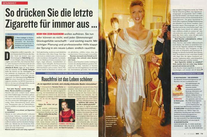 Presse- und Öffentlichkeitsarbeit 2002 Interviews mit Veronica Ferres