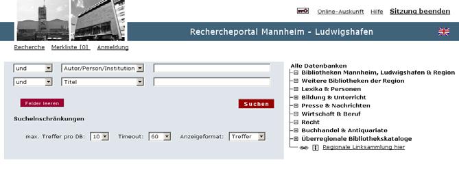 26 Klassenführungen, Bibliothekstraining Einführung: Recherche-Portal der Stadtbibliothek Das Recherche-Portal (http://www.bibnetz.