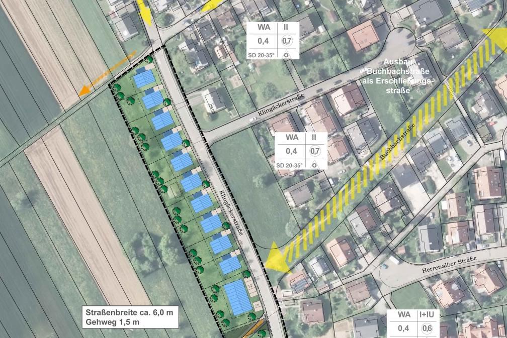 Bebauungsplan Westlich Klingäckerstraße Städtebaulicher Entwurf 1,2 ha Plangebiet