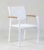 Gestell weiß Sitz ergonomisch gerundet Bespannung Batyline weiß Kreta Comfort Stapelsessel - Highback B58 x