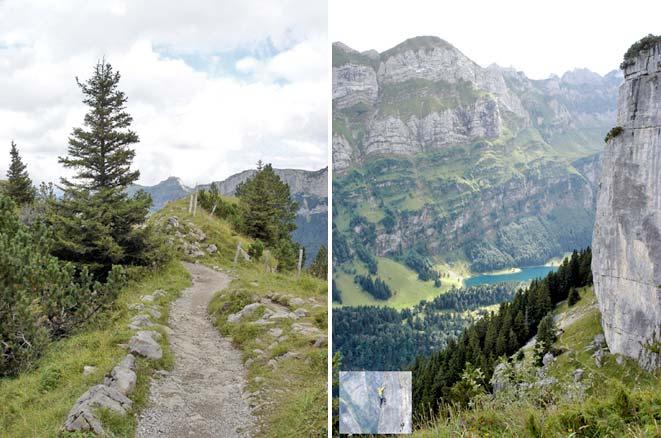 den Hohen Kasten zuzugehen, während auf halber Strecke......der Seealpsee von unten grüsst.