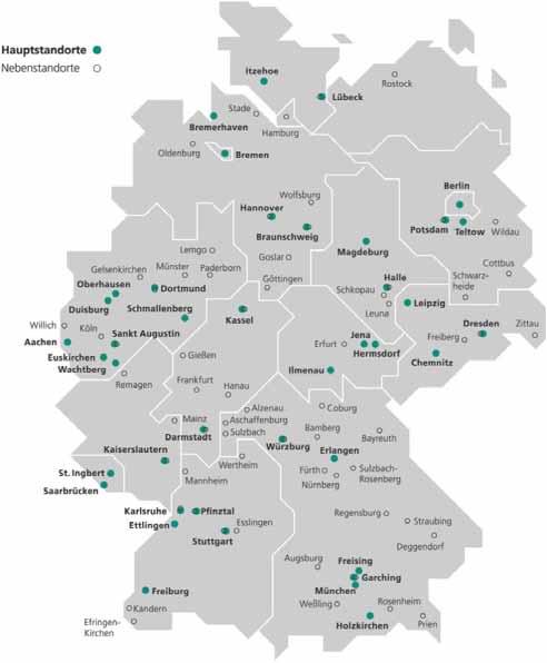 Die Fraunhofer-Gesellschaft Standorte in Deutschland 67 Institute und Forschungseinrichtungen