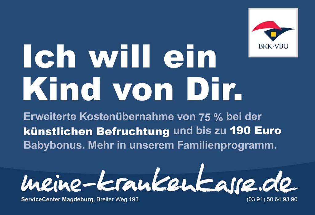 Werbung / Anzeige 21 BKK.VBU berät am 5. März in Barleben Sie haben Fragen zur Krankenversicherung?