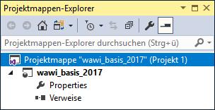 7.1 Mit im Boot:.NET Framework 565 mappen-explorer mit dem Projektnamen angezeigt.