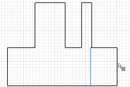 Wählen Sie anschließend die mittlere Linie C! Ebenso bringen Sie die rechte Linie D auf gleiche Höhe. Tippen Sie dazu die rechte Linie D an und anschließend die Linie B!