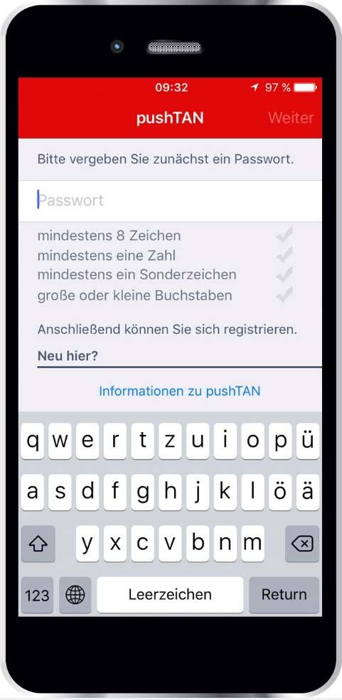 Vorbereitung pushtan aktivieren Banking-App Sobald Sie Ihren Registrierungsbrief erhalten haben sowie das pushtan-verfahren von Ihrer Sparkasse freigeschaltet wurde, können Sie mit der Einrichtung