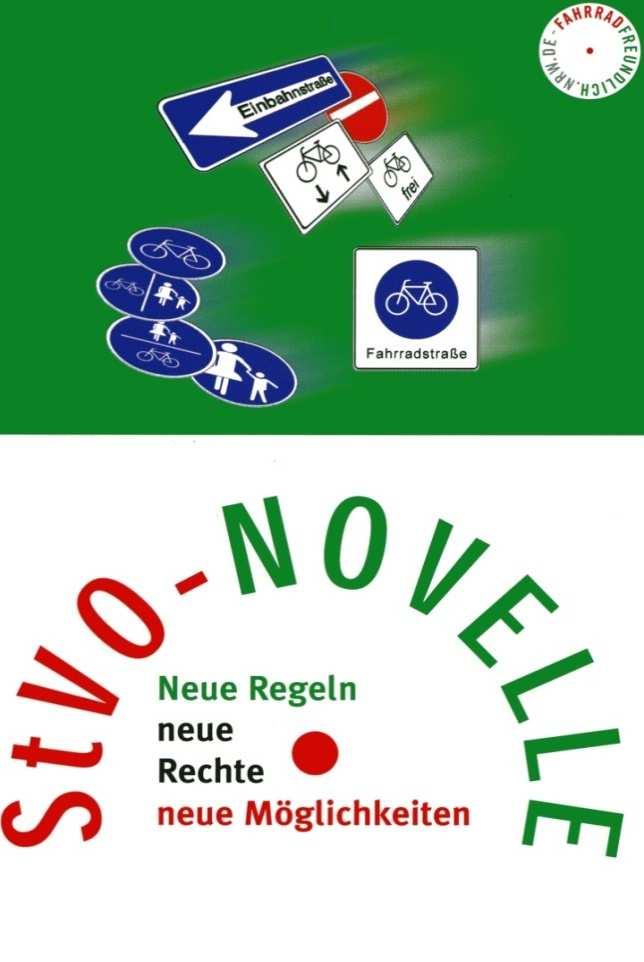 Überblick StVO und ERA 2010 StVO-Novelle 1997 Radfahrer-Novelle Aufheben der generellen Benutzungspflicht von Radwegen; verknüpfen der Anordnung der Benutzungspflicht an die Einhaltung von