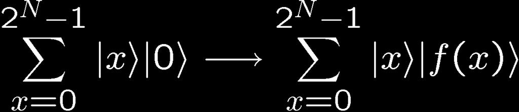 möglicher Eingangszustand: Überlagerung aller Basisvektoren Quantenparallelismus erhalte durch nur einmalige Anwendung der Funktion f die Funktonswerte für alle möglichen Eingangswerte ABER: Auslesen