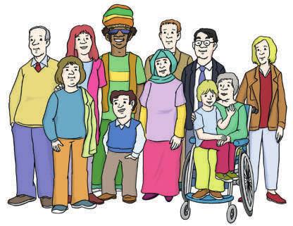 Inklusion bedeutet: Alle Menschen gehören zur Gemeinschaft dazu. Kein Mensch wird ausgeschlossen. Egal, ob der Mensch eine Behinderung hat.