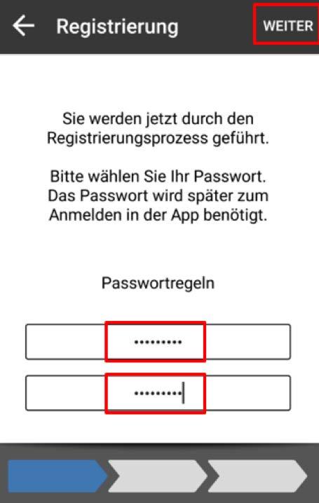 4 Danach vergeben Sie ein Passwort, dieses muss mindestens