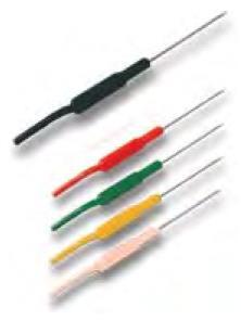 Einmal-Subdermalnadeln Subdermal-Nadelelektroden aus Stahl mit konzentrischem Schliff, 13mm oder 18mm Nadel, mit 1,5mm DIN-Stecker, mit Schrumpfschlauch (dünner Griff) oder Kunststoffgrip (dicker