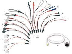 EMG-Multifunktionssystem Alle diese Elektroden mit 15cm langem Kabel passen an das wiederverwendbare EMG-Multifunktionskabel.