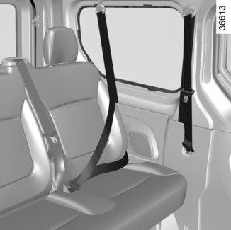 SICHERHEITSGURTE (3/5) 8 7 9 11 13 10 12 Seitliche Sicherheitsgurte hinten Benutzen Sie in der ersten Sitzreihe hinten unbedingt die Gurte 8.