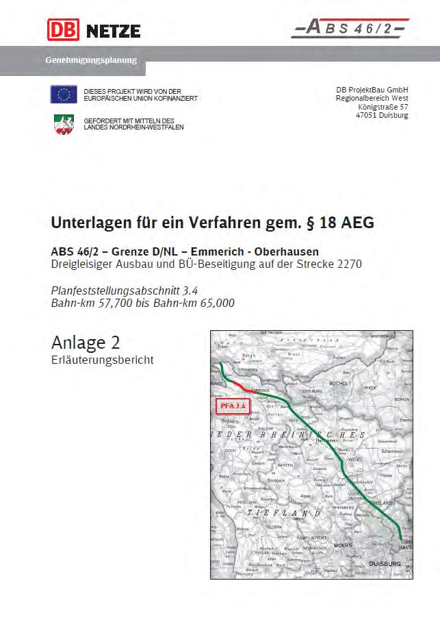 3.2 Wo finde ich was? Grenze D/NL Emmerich - Oberhausen Erläuterungsbericht Allgemeine Informationen.
