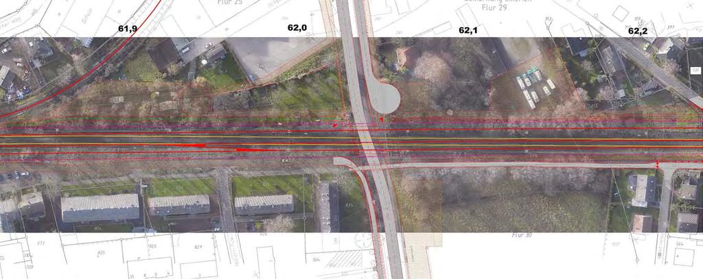 RICHTUNG OBERHAUSEN GRENZE D/NL Aufhebung BÜ s-heerenberger Straße EÜ (PKW) s-heerenberger Straße 4 m Höhe Seufzerallee X X 4 m Höhe SÜ (Fußgänger/Radfahrer) s-heerenberger Straße Bundesautobahn