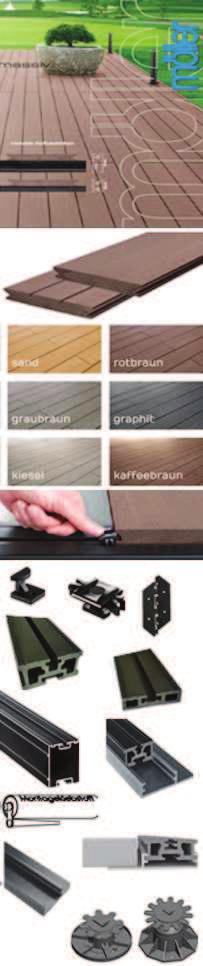 WPC Terrasse XL Preise für ca. 1 m Material für 1m² Terrassenboden mit für Befestigung auf Betonplatten Dielen und sind als Lagerlänge berechnet, ohne Verschnitt.