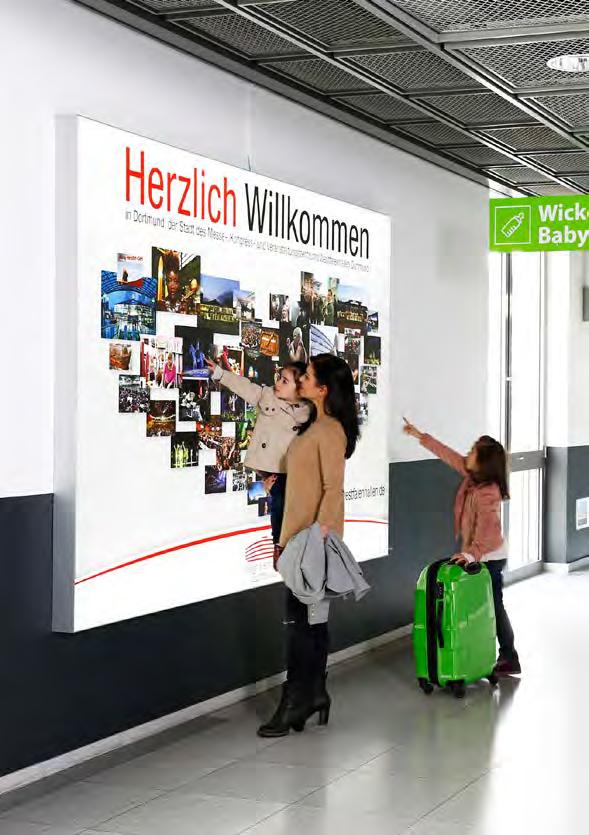 COLORAMA Die hinterleuchteten Medien sind im gesamten Terminal platziert. Sie erreichen Ihre Zielgruppe vom Abflug über den Wartebereich bis hin zur späteren Ankunft.