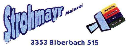 Nr. 5/2014 Biberbacher Gemeindelaufer 3 E I N S C H A L T U N G E N ACHTUNG! Änderung einer Telefonnummer! Die Malerei Strohmayr ist seit 1.