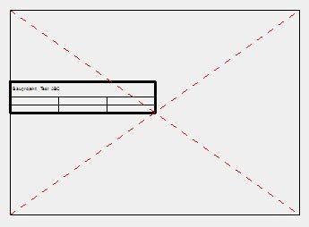 7. Verschieben Sie den Schriftkopf so, dass sich der Punkt des Schriftkopfes in der Blattmitte befindet, an dem später der Schriftkopf beim