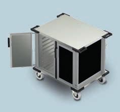 Speisenverteilung ISOBOX ISOBOX Mobil Flex ISOBOX Mobil ist ein Transportgerät mit dem kalte und warme Speisen in Grossgebinden oder auf Tabletts flexibel und zuverlässig transportiert, verteilt und
