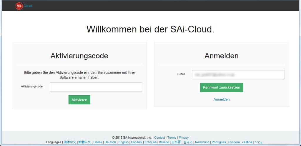 4. Wenn Hilfe nötig ist 4-3 Wenn Sie das Password von "SAi-Cloud" vergessen 1. Starten Sie den Browser auf dem Computer und geben Sie dann "www.saicloud.com" in die Adresszeile ein.