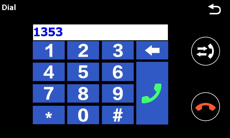 3. Dial Tap on the numbers and start the call with klick on green phone icon. Attention! As long as a call is active, the voice of the caller is output via the loudspeaker of your TravelPilot.
