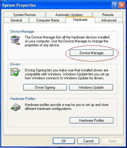 Schritt 20: Wenn Sie auf der Registerkarte Hardware im Fenster Systemeigenschaften auf Geräte-Manager (Device