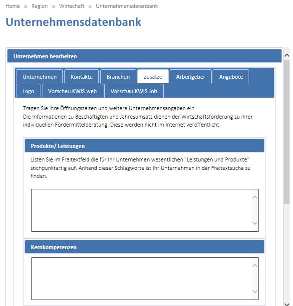 Schritt 7: Unter dem Reiter Zusätze ist es möglich, weitere Informationen