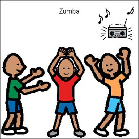 Zumba Zumba sind schnelle und langsame Bewegungen zur Musik. Beim Zumba werden die Ausdauer und die Fitness trainiert. Zumba ist eine Art Fitnesstanz in der Gruppe.