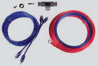 10 mm 2 Power Cable (red), ø 6,7 mm, 5 m 1 x 10 mm 2 Ground Cable (blue), ø 6,7 mm, 1 m 1 x RCA twisted Stereo Audio Cable (blue), double shielded, Molded Jacks, 0,5 mm 2 Remote-Wire, 5 m 1 x
