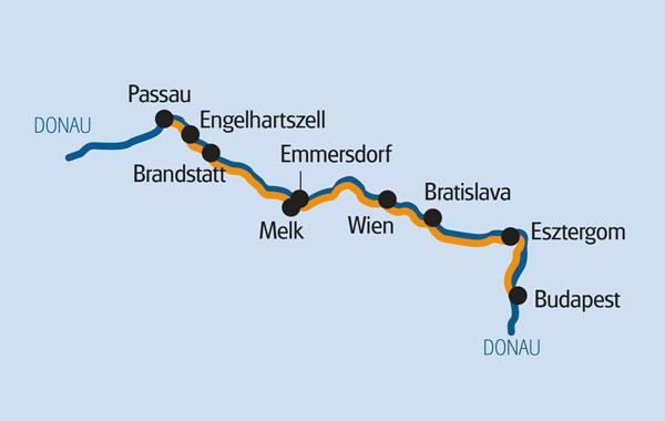 schließen 1. Tag: Anreise nach Passau - Engelhartszell Individuelle Anreise nach Passau. Einschiffung gegen 16:30 Uhr. Gegen 19:00 Uhr Abfahrt nach Engelhartszell, Ankunft ca. 21