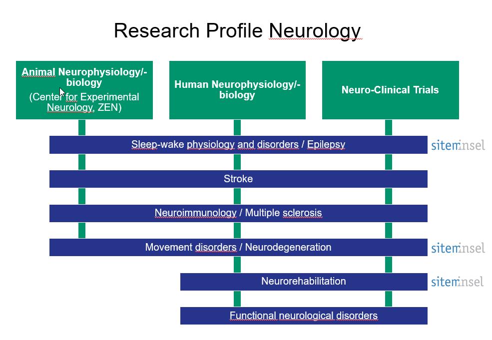 5 von 6 Thematisch umfasst die Forschung der Universitätsklinik für Neurologie die meisten der Kerngebiete unserer Disziplin.