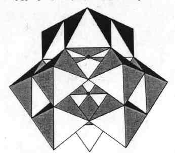 Prinzipiell liegt den am häufigsten vorkommenden Polysäuren ein Typ zugrunde, der Cluster des Decavanadates (a): Durch Entfernen einzelner Oktaeder, wie abgebildet, lassen sich die neue oktaedrische
