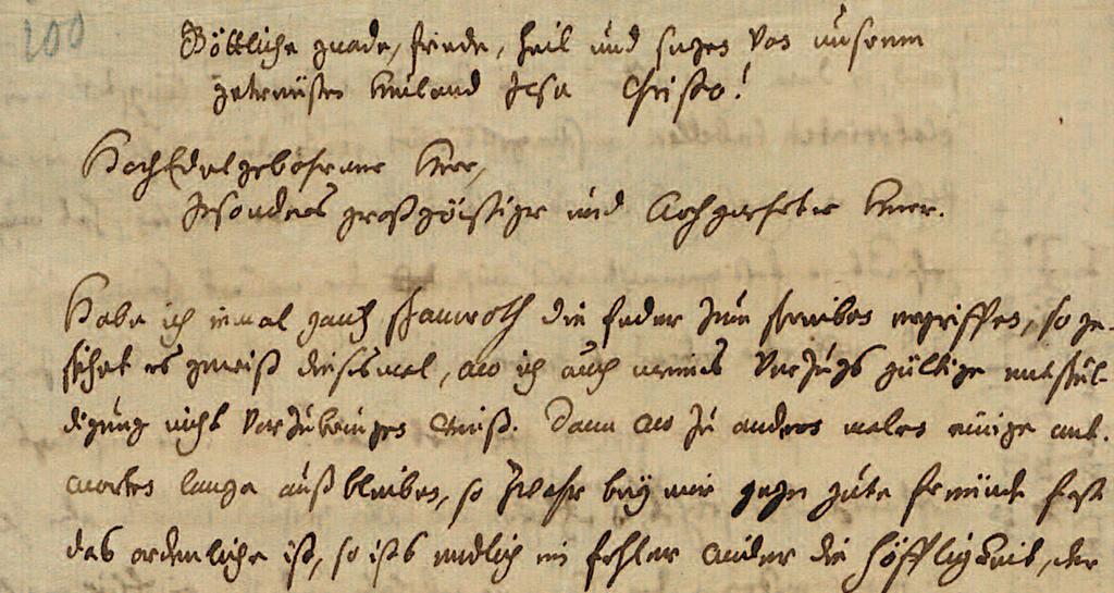 68 ARCHIVTHEORIE UND PRAXIS Es handelt sich um einen Ausschnitt aus einem Brief von Philipp Jakob Spener an Jakob Wilhelm Imhoff vom 16.7.1690: Bayerische Staatsbibliothek München, Autographen, Sp.
