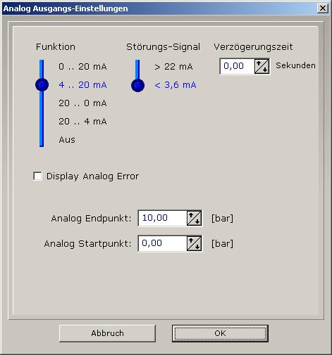 Software für Drucksensor Seite 9 5.4 Diagramm Schaltausgang 2 Das Diagramm ist nur dann aktiv, wenn unter Gerätekonfiguration (4.1) für den Ausgang 2 Schaltausgang ausgewählt wurde.