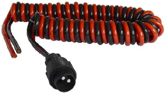 (ineinander verschlungen), Wendeldurchmesser 70 mm 2P/24V spiral cable with 2 connectors, with 2x 35mm² cable (nested), coil